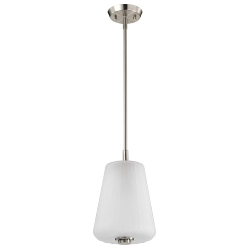 Pendant Nuvo 60-8227 Lune - Mini Pendant - Brushed Nickel Finish - Etched White Glass Nuvo