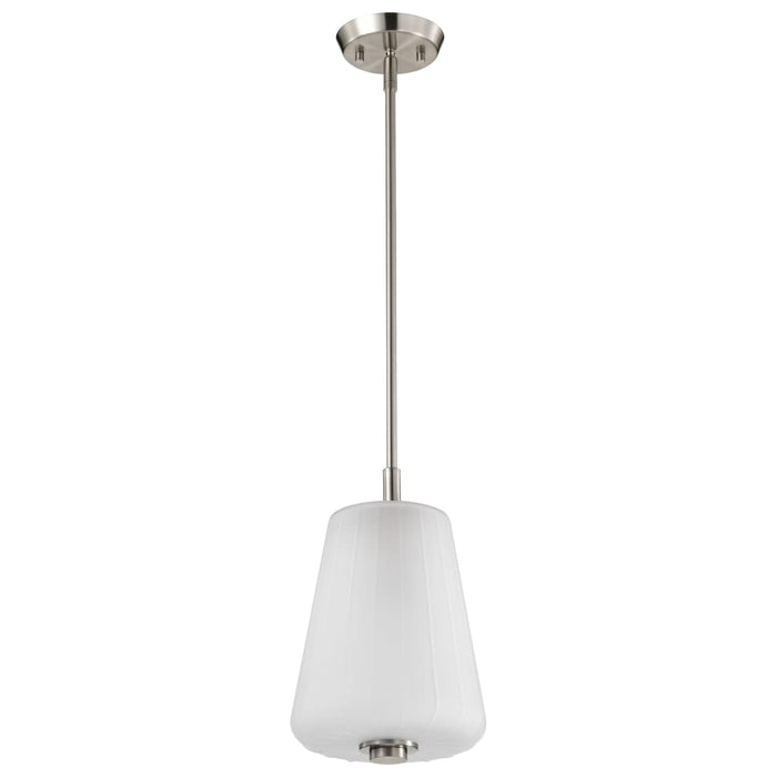 Pendant Nuvo 60-8227 Lune - Mini Pendant - Brushed Nickel Finish - Etched White Glass Nuvo