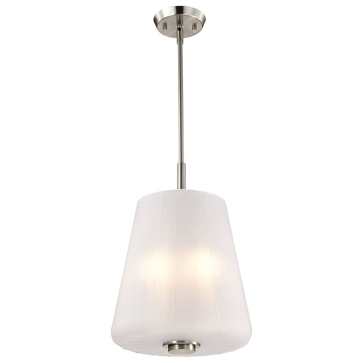 Pendant Nuvo 60-8228 Lune - 3 Light Pendant - Brushed Nickel Finish - Etched White Glass Nuvo