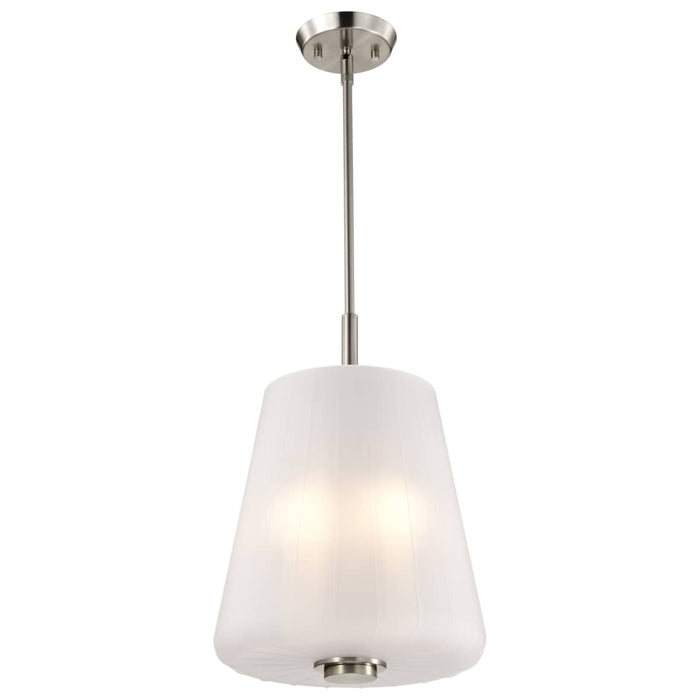 Pendant Nuvo 60-8228 Lune - 3 Light Pendant - Brushed Nickel Finish - Etched White Glass Nuvo