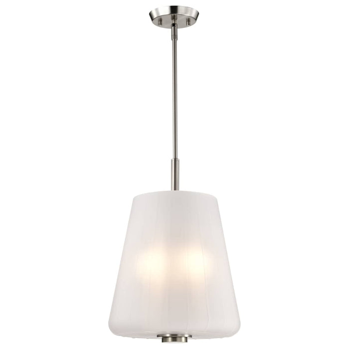 Pendant Nuvo 60-8228 Lune - 3 Light Pendant - Brushed Nickel Finish - Etched White Glass Nuvo