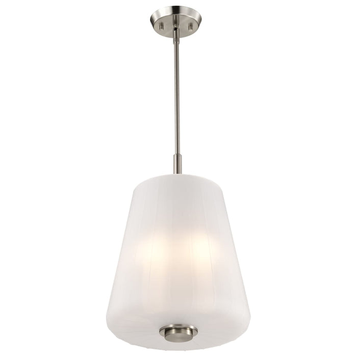 Pendant Nuvo 60-8228 Lune - 3 Light Pendant - Brushed Nickel Finish - Etched White Glass Nuvo