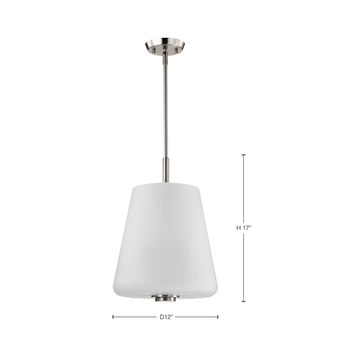 Pendant Nuvo 60-8228 Lune - 3 Light Pendant - Brushed Nickel Finish - Etched White Glass Nuvo