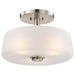 Semi Flush Mount Nuvo 60-8229 Lune - 3 Light Semi-Flush - Brushed Nickel Finish - Etched White Glass Nuvo