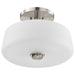 Semi Flush Mount Nuvo 60-8229 Lune - 3 Light Semi-Flush - Brushed Nickel Finish - Etched White Glass Nuvo