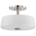 Semi Flush Mount Nuvo 60-8229 Lune - 3 Light Semi-Flush - Brushed Nickel Finish - Etched White Glass Nuvo