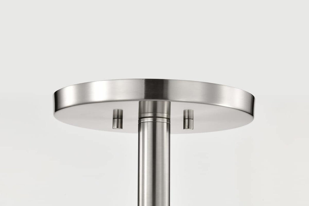 Semi Flush Mount Nuvo 60-8229 Lune - 3 Light Semi-Flush - Brushed Nickel Finish - Etched White Glass Nuvo