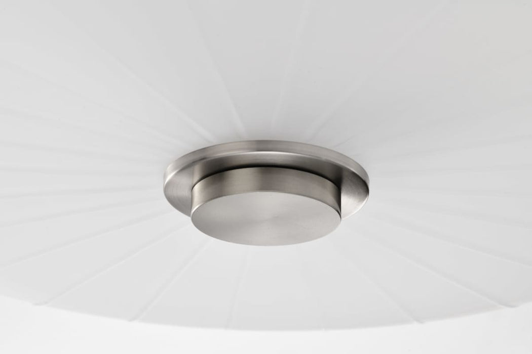 Semi Flush Mount Nuvo 60-8229 Lune - 3 Light Semi-Flush - Brushed Nickel Finish - Etched White Glass Nuvo
