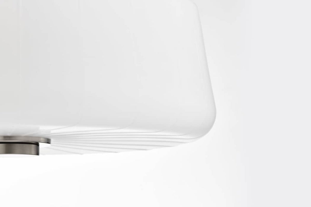 Semi Flush Mount Nuvo 60-8229 Lune - 3 Light Semi-Flush - Brushed Nickel Finish - Etched White Glass Nuvo