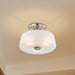Semi Flush Mount Nuvo 60-8229 Lune - 3 Light Semi-Flush - Brushed Nickel Finish - Etched White Glass Nuvo
