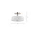 Semi Flush Mount Nuvo 60-8229 Lune - 3 Light Semi-Flush - Brushed Nickel Finish - Etched White Glass Nuvo