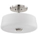 Semi Flush Mount Nuvo 60-8229 Lune - 3 Light Semi-Flush - Brushed Nickel Finish - Etched White Glass Nuvo