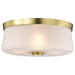 Flush Mount Nuvo 60-8230 Lune - 3 Light Flush Mount - Vintage Brass Finish - Etched White Glass Nuvo