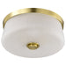 Flush Mount Nuvo 60-8230 Lune - 3 Light Flush Mount - Vintage Brass Finish - Etched White Glass Nuvo