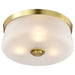 Flush Mount Nuvo 60-8230 Lune - 3 Light Flush Mount - Vintage Brass Finish - Etched White Glass Nuvo