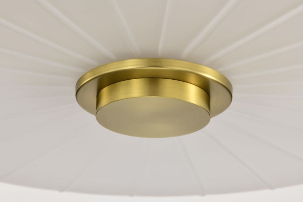 Flush Mount Nuvo 60-8230 Lune - 3 Light Flush Mount - Vintage Brass Finish - Etched White Glass Nuvo