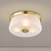 Flush Mount Nuvo 60-8230 Lune - 3 Light Flush Mount - Vintage Brass Finish - Etched White Glass Nuvo