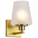 Vanity Nuvo 60-8231 Lune - 1 Light Vanity - Vintage Brass Finish - Etched White Glass Nuvo