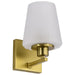 Vanity Nuvo 60-8231 Lune - 1 Light Vanity - Vintage Brass Finish - Etched White Glass Nuvo