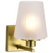 Vanity Nuvo 60-8231 Lune - 1 Light Vanity - Vintage Brass Finish - Etched White Glass Nuvo