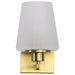 Vanity Nuvo 60-8231 Lune - 1 Light Vanity - Vintage Brass Finish - Etched White Glass Nuvo