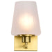Vanity Nuvo 60-8231 Lune - 1 Light Vanity - Vintage Brass Finish - Etched White Glass Nuvo