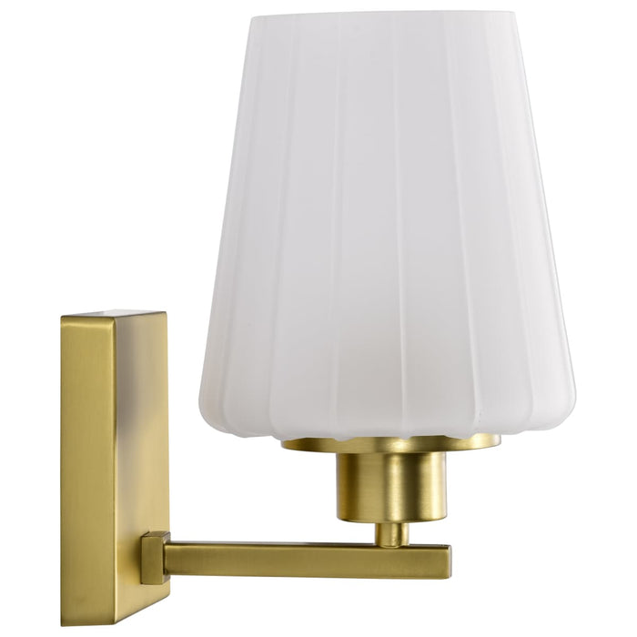 Vanity Nuvo 60-8231 Lune - 1 Light Vanity - Vintage Brass Finish - Etched White Glass Nuvo