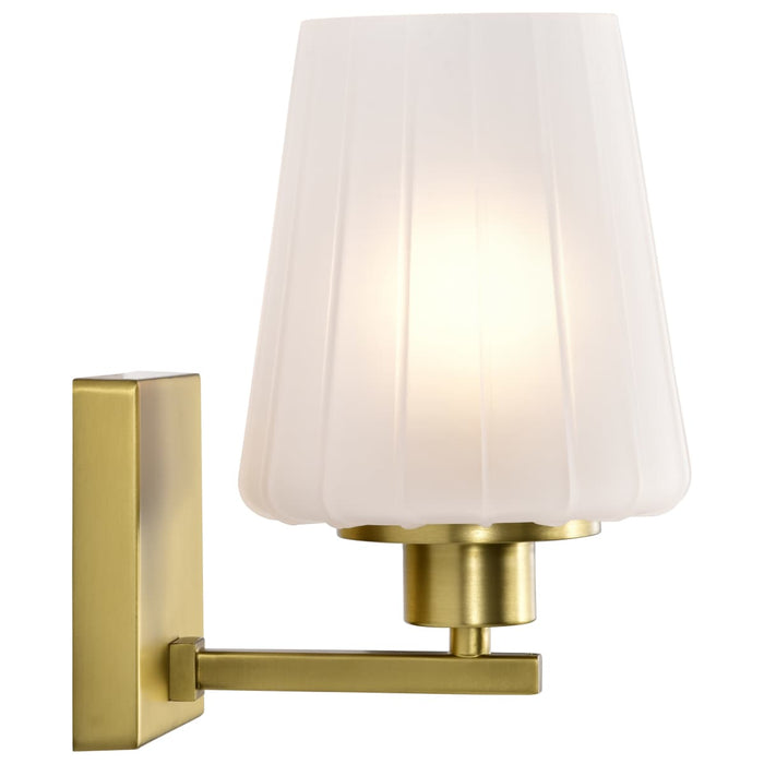 Vanity Nuvo 60-8231 Lune - 1 Light Vanity - Vintage Brass Finish - Etched White Glass Nuvo