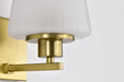 Vanity Nuvo 60-8231 Lune - 1 Light Vanity - Vintage Brass Finish - Etched White Glass Nuvo
