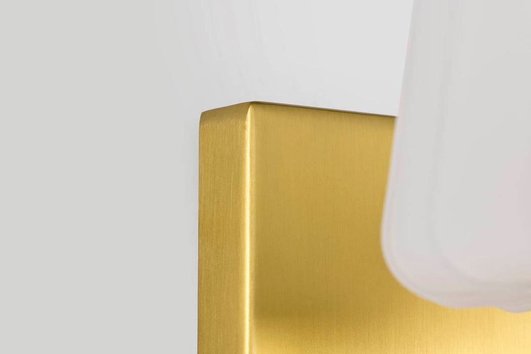 Vanity Nuvo 60-8231 Lune - 1 Light Vanity - Vintage Brass Finish - Etched White Glass Nuvo