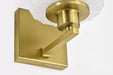 Vanity Nuvo 60-8231 Lune - 1 Light Vanity - Vintage Brass Finish - Etched White Glass Nuvo