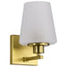 Vanity Nuvo 60-8231 Lune - 1 Light Vanity - Vintage Brass Finish - Etched White Glass Nuvo