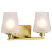 Vanity Nuvo 60-8232 Lune - 2 Light Vanity - Vintage Brass Finish - Etched White Glass Nuvo