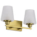 Vanity Nuvo 60-8232 Lune - 2 Light Vanity - Vintage Brass Finish - Etched White Glass Nuvo
