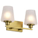 Vanity Nuvo 60-8232 Lune - 2 Light Vanity - Vintage Brass Finish - Etched White Glass Nuvo