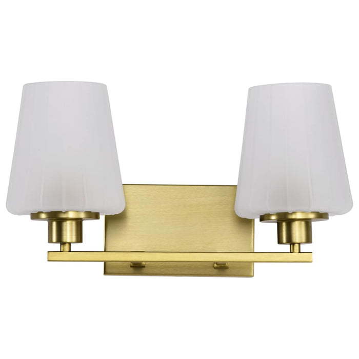 Vanity Nuvo 60-8232 Lune - 2 Light Vanity - Vintage Brass Finish - Etched White Glass Nuvo
