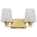 Vanity Nuvo 60-8232 Lune - 2 Light Vanity - Vintage Brass Finish - Etched White Glass Nuvo