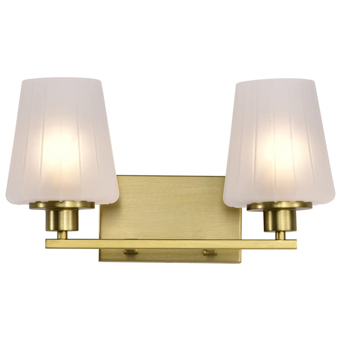 Vanity Nuvo 60-8232 Lune - 2 Light Vanity - Vintage Brass Finish - Etched White Glass Nuvo