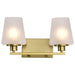 Vanity Nuvo 60-8232 Lune - 2 Light Vanity - Vintage Brass Finish - Etched White Glass Nuvo