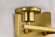 Vanity Nuvo 60-8232 Lune - 2 Light Vanity - Vintage Brass Finish - Etched White Glass Nuvo
