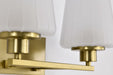 Vanity Nuvo 60-8232 Lune - 2 Light Vanity - Vintage Brass Finish - Etched White Glass Nuvo