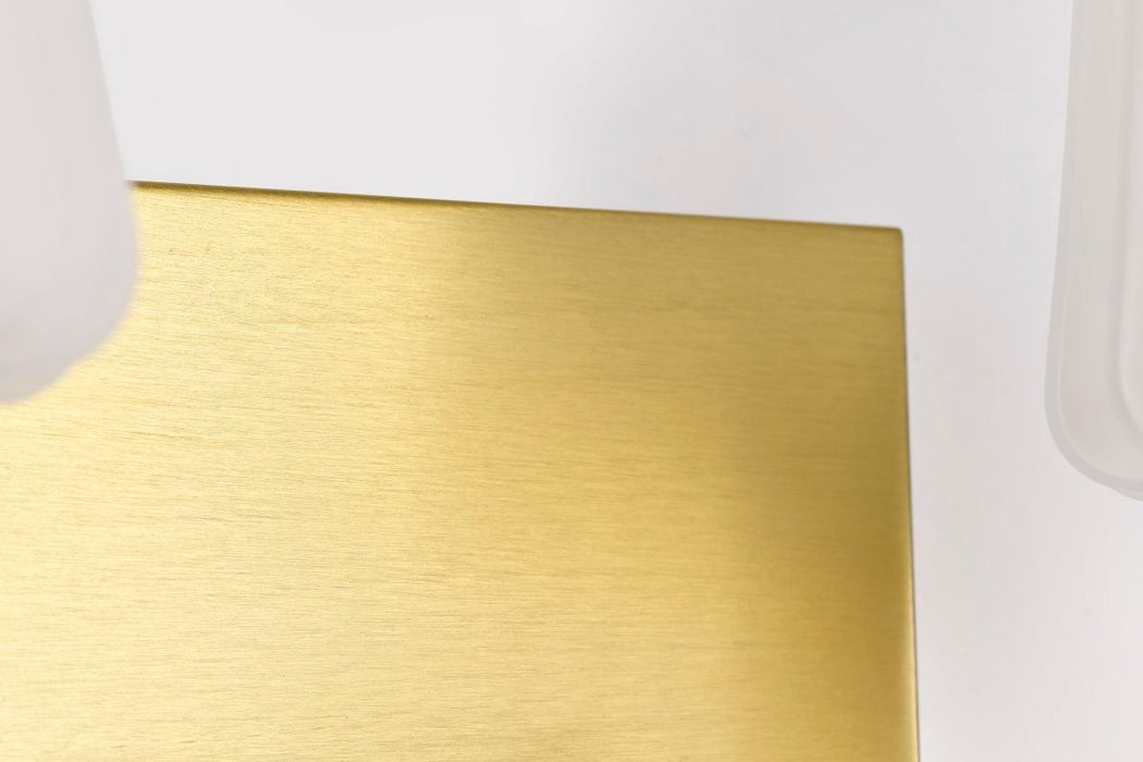 Vanity Nuvo 60-8232 Lune - 2 Light Vanity - Vintage Brass Finish - Etched White Glass Nuvo
