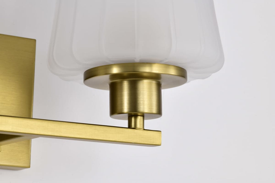 Vanity Nuvo 60-8232 Lune - 2 Light Vanity - Vintage Brass Finish - Etched White Glass Nuvo