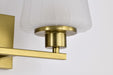 Vanity Nuvo 60-8232 Lune - 2 Light Vanity - Vintage Brass Finish - Etched White Glass Nuvo