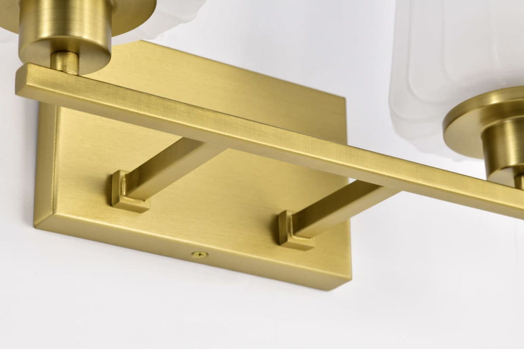 Vanity Nuvo 60-8232 Lune - 2 Light Vanity - Vintage Brass Finish - Etched White Glass Nuvo