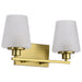 Vanity Nuvo 60-8232 Lune - 2 Light Vanity - Vintage Brass Finish - Etched White Glass Nuvo