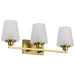 Vanity Nuvo 60-8233 Lune - 3 Light Vanity - Vintage Brass Finish - Etched White Glass Nuvo