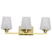 Vanity Nuvo 60-8233 Lune - 3 Light Vanity - Vintage Brass Finish - Etched White Glass Nuvo