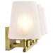 Vanity Nuvo 60-8233 Lune - 3 Light Vanity - Vintage Brass Finish - Etched White Glass Nuvo
