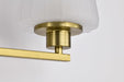 Vanity Nuvo 60-8233 Lune - 3 Light Vanity - Vintage Brass Finish - Etched White Glass Nuvo